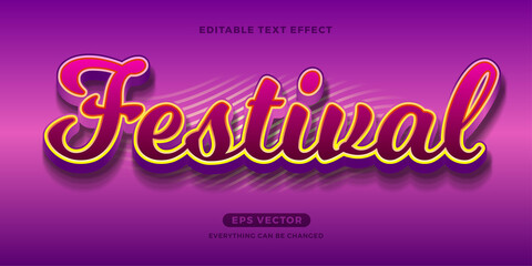 Festival modern editable text effect vector