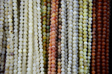 Colorful strings of beads ...