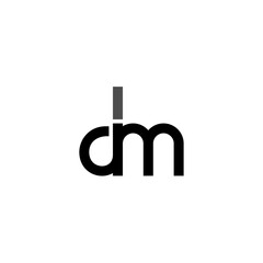initial letter d and m, dm, md logo, lowercase monogram line art style design template