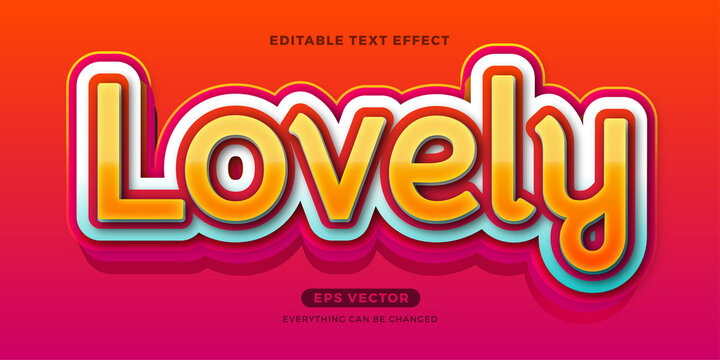 Lovely Kid editable text effect vector
