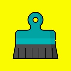 Broom icon vector. Floor cleaning tool.