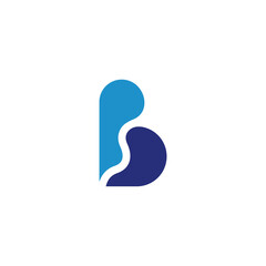 initial letter B logo, flat style design template