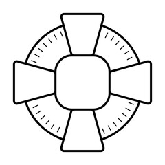 Marine lifebuoy vector icon flat