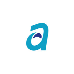 initial letter a logo, lowercase line art style design template