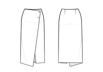 Pencil skirt. Fashion vector sketch