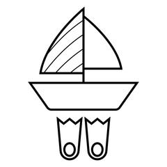 Sailboat icon vector illustration photo