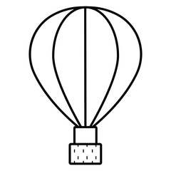 Air hot balloon flat line icon
