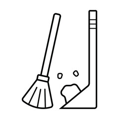 garbage picker with mop icon