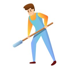 Agronomist shovel dig icon. Cartoon of agronomist shovel dig vector icon for web design isolated on white background