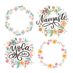 Hand drawn namaste card. Hello in hindi. Ink illustration. Hand drawn lettering background. Isolated on white background. Positive quote. Modern brush calligraphy.