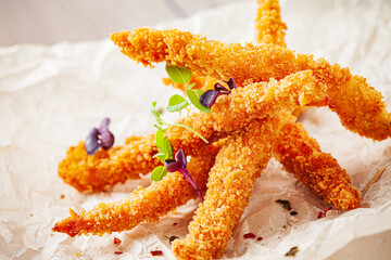 chicken nuggets on the parchment