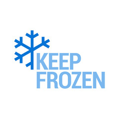 Fototapeta na wymiar Keep frozen. Food package label, storage instruction vector design