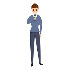 Woman tv presenter icon. Cartoon of woman tv presenter vector icon for web design isolated on white background