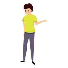 News tv presenter icon. Cartoon of news tv presenter vector icon for web design isolated on white background