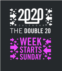 Obraz premium New Year 2020 logo text design.