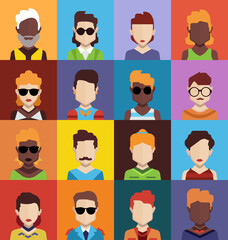 Avatar and face cartoon icons