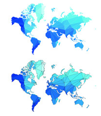 Blue World Map Vector abstract polygonal design