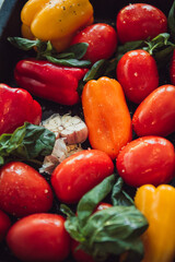 vegetables in a tray