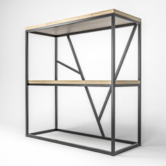 3d illustration of a modern loft-style rack