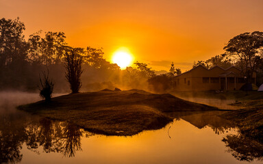 sunrise over the river