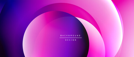 Circle modern geometric abstract background with liquid gradients