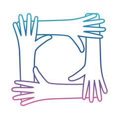 Obraz premium square arms degraded line style icon vector design