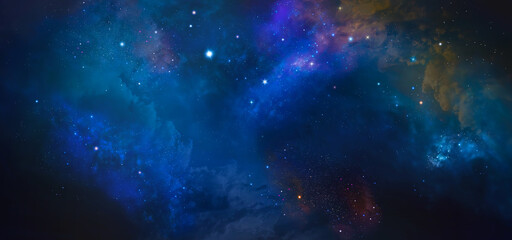 Fototapeta na wymiar Landscape with Milky way galaxy. Amazing Night Sky With Strars.
