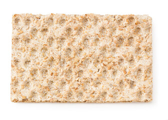crispbread isolated on a white background. Top view