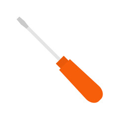 Flat screwdriver, screwdriver icon, vector illustration isolated on white background