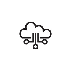 cloud network icon, technology icon vector