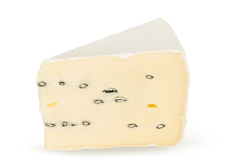 White mould cheese isolated on white background with clipping path