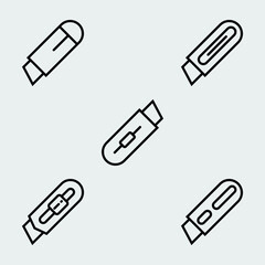 cutter outline icon set isolated vector illustration