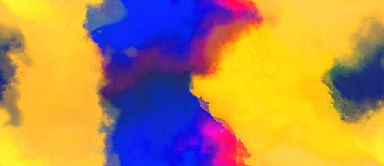 Obraz premium abstract watercolor background with watercolor paint with vivid orange, dark slate blue and moderate pink colors