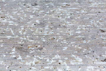 Pier on the banks of the river crap by gulls. Poop gulls