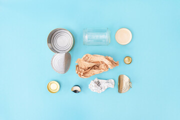 Recyclable different garbage.