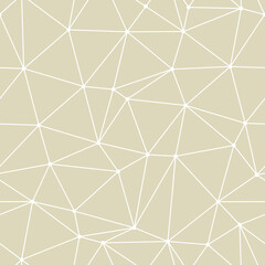 Geometric triangle print. White seamless pattern on olive green background - 360149471