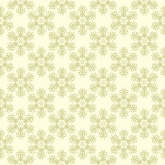 Floral seamless pattern. Olive green background