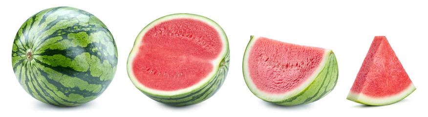 Watermelon collection Clipping Path. Watermelon isolated on white background. Big set fresh peach fruits. Professional studio macro shooting © Maks Peoplenko