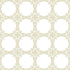 Floral seamless pattern. White and olive green background