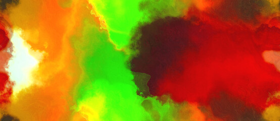 abstract watercolor background with watercolor paint with yellow green, strong red and lawn green colors