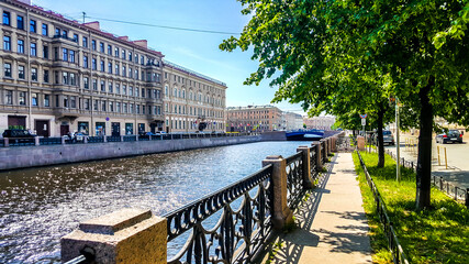 Embankment of Moyka River. Saint-Petersburg, Russia