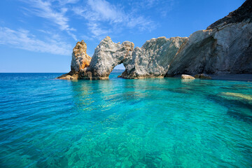 Lalaria beach in Skiathos with turquoise water