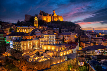 Old Town of Tbilisi at sunset