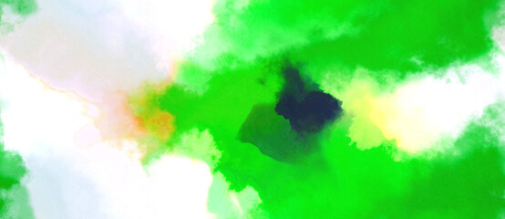 abstract watercolor background with watercolor paint with lime green, beige and light green colors. can be used as web banner or background