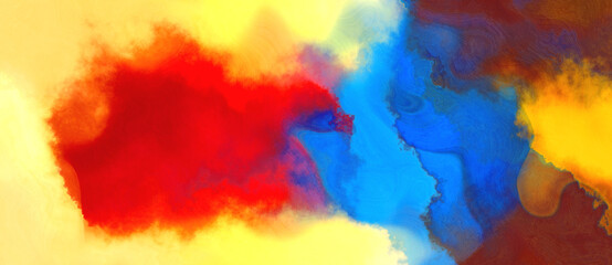 Naklejka premium abstract watercolor background with watercolor paint with firebrick, strong blue and khaki colors. can be used as web banner or background