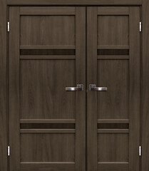 Entrance double door (Interior wooden door) isolated on white background