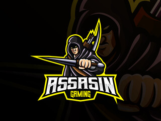 Fototapeta na wymiar Assassin mascot sport logo design
