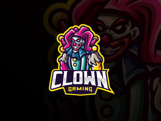 Clown mascot sport logo design