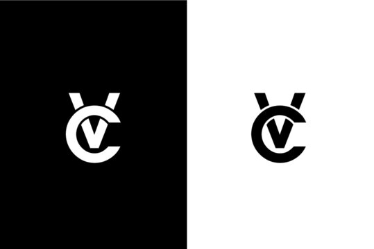 CV, VC Letter logo design template vector