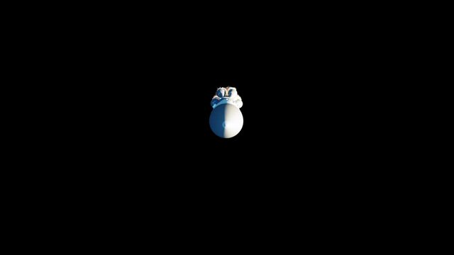 Flying rocket with alpha mask. Fire og rocket. Realistic 4k animation.